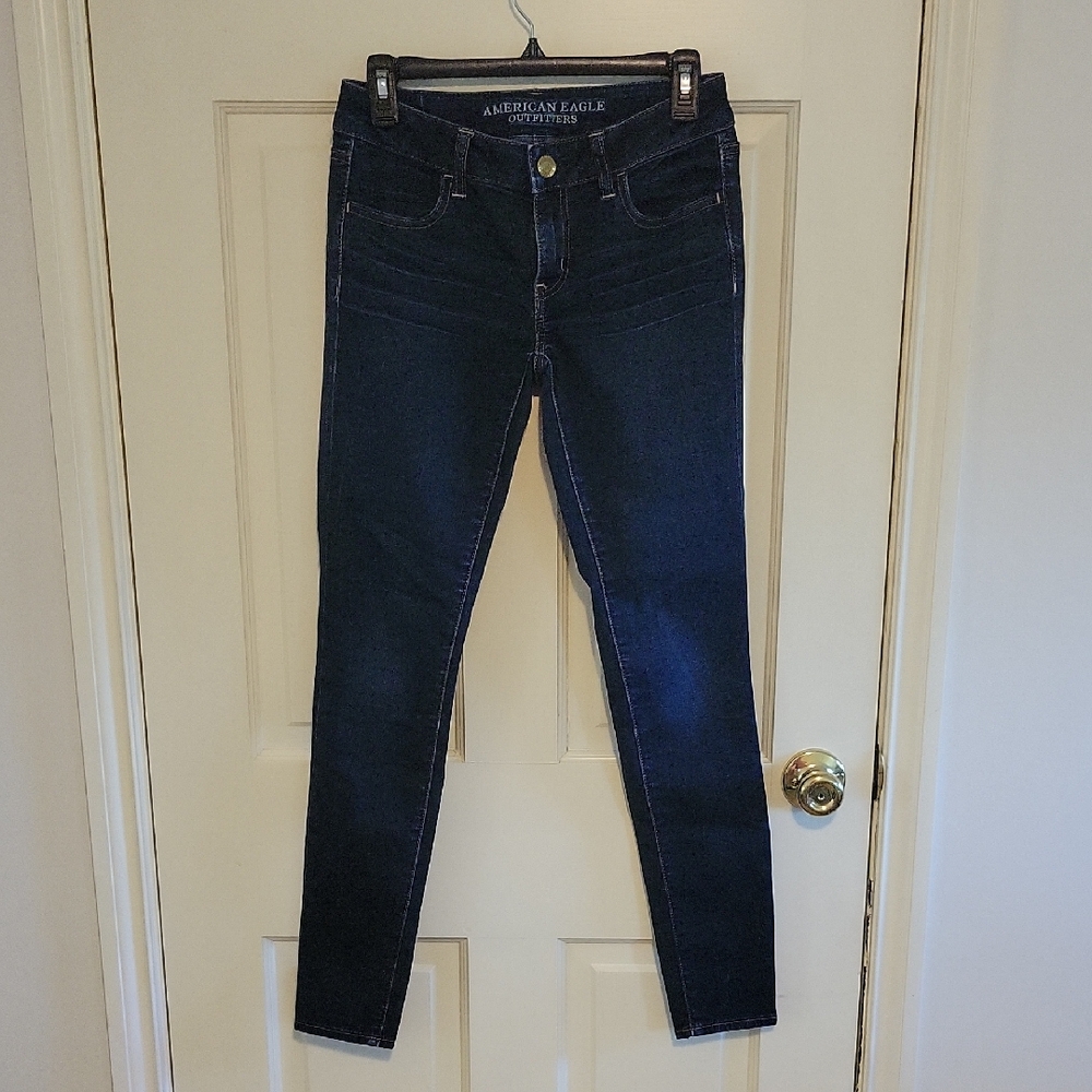 American Eagle Outfitters Women's Dark Blue Skinny Jeans